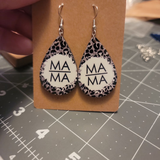 Mama Silver black leopard TD Earring