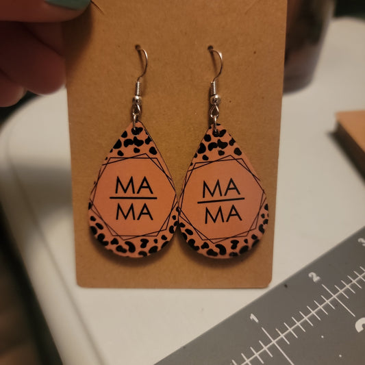 Mama Pink Leopard TD Earring