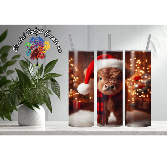 Christmas - Mini Highland Cow Tumbler