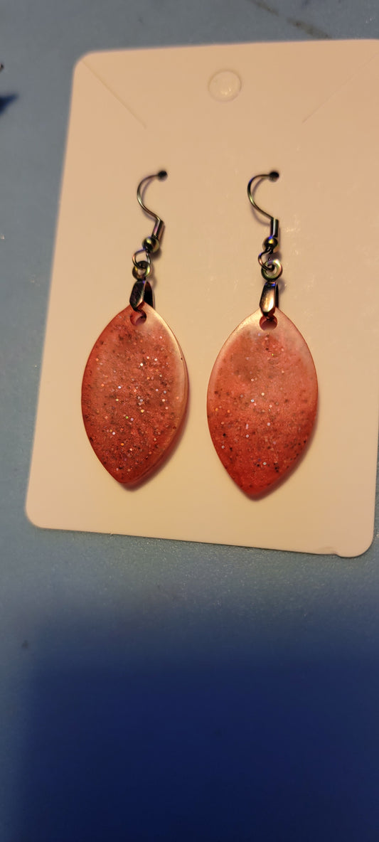 Red glitter resin earrings