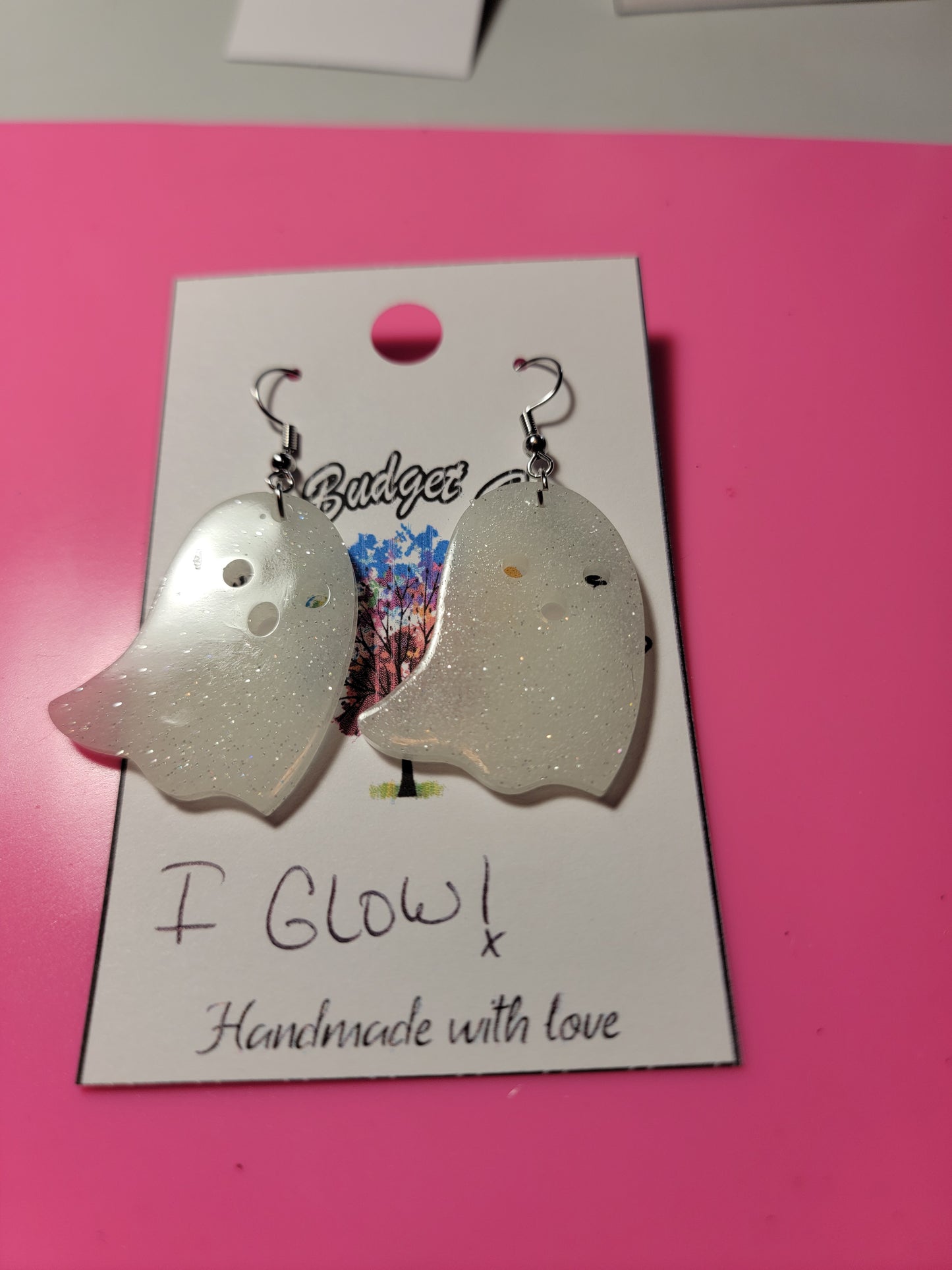 Glow ghosts resin earrings