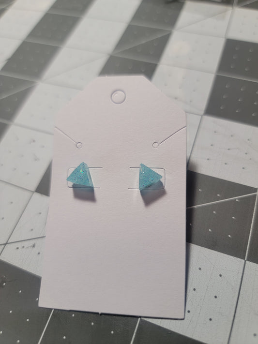 Aqua Triangle Stud earrings